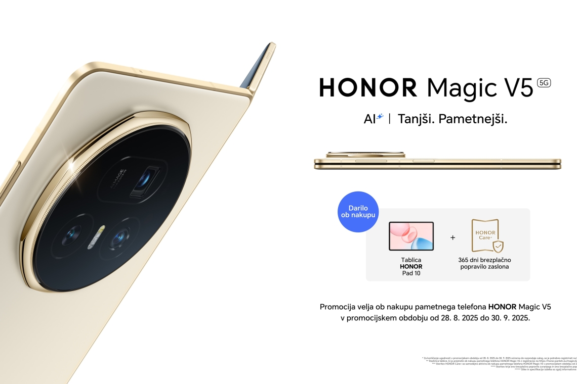 HONOR in Qualcomm postavljata nove standarde mobilne odličnosti s telefonom HONOR Magic V5